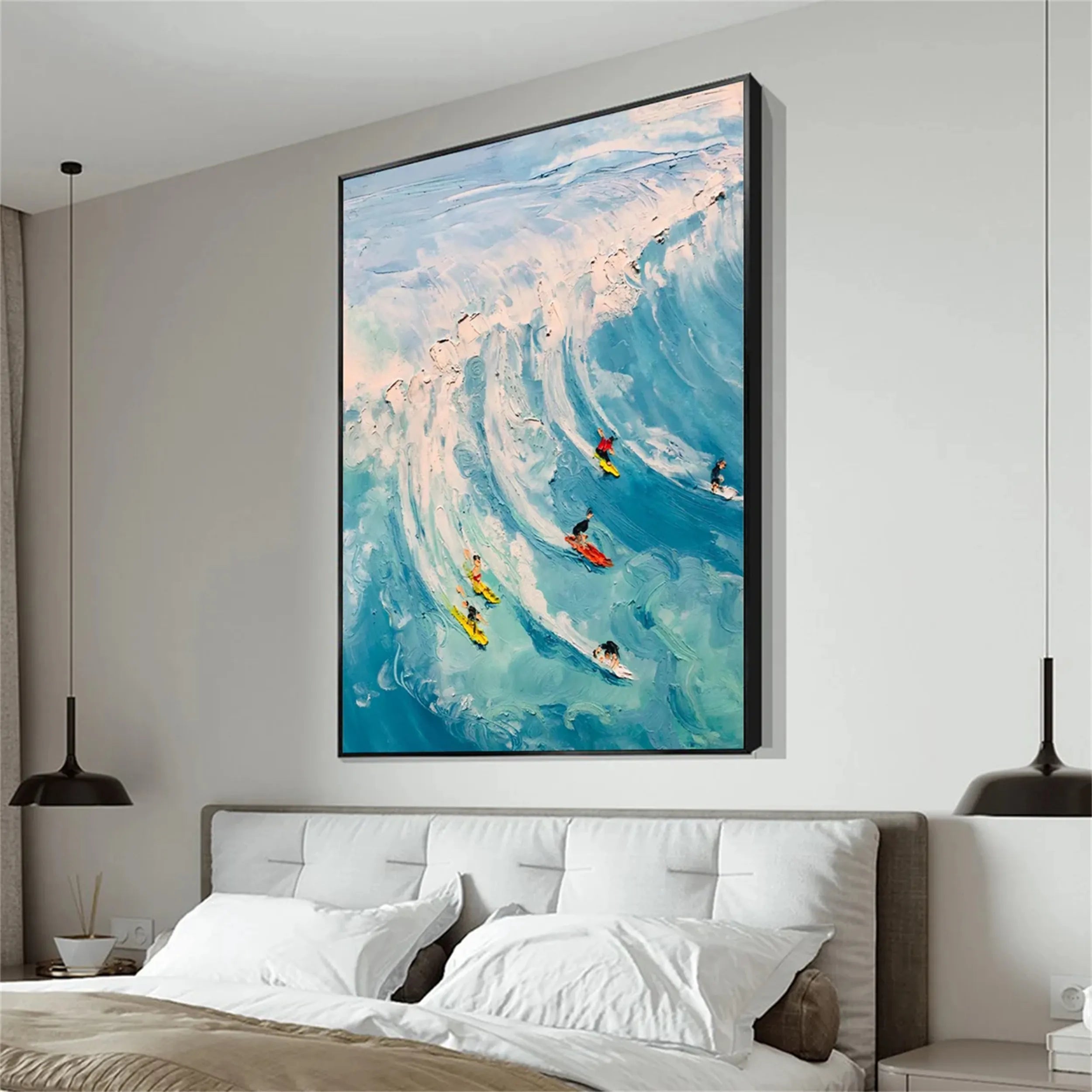 Seascape and Snowy Peak Painting - Premium Wall Art Decor #SP024 | Perfect for Living Room, Bedroom & Office