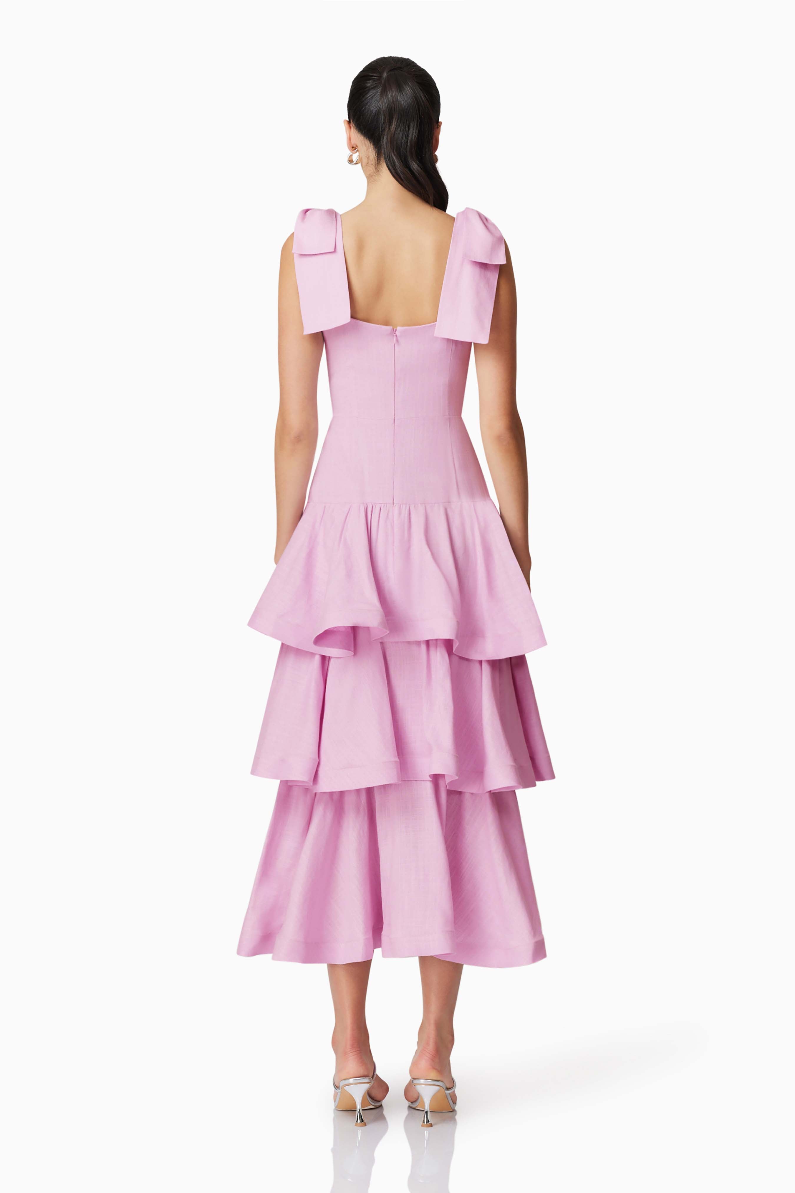 Elegant Kara Tiered Maxi Dress in Lilac - Perfect for Summer Weddings, Beach Vacations & Boho Chic Outfits
