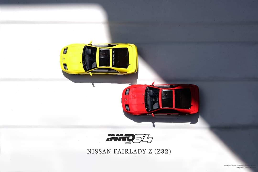 INNO64 1:64 Scale Nissan Fairlady Z (Z32) Diecast Model Car - Aztec Red | Collectible Miniature Toy for Display, Gift, or Racing Enthusiasts