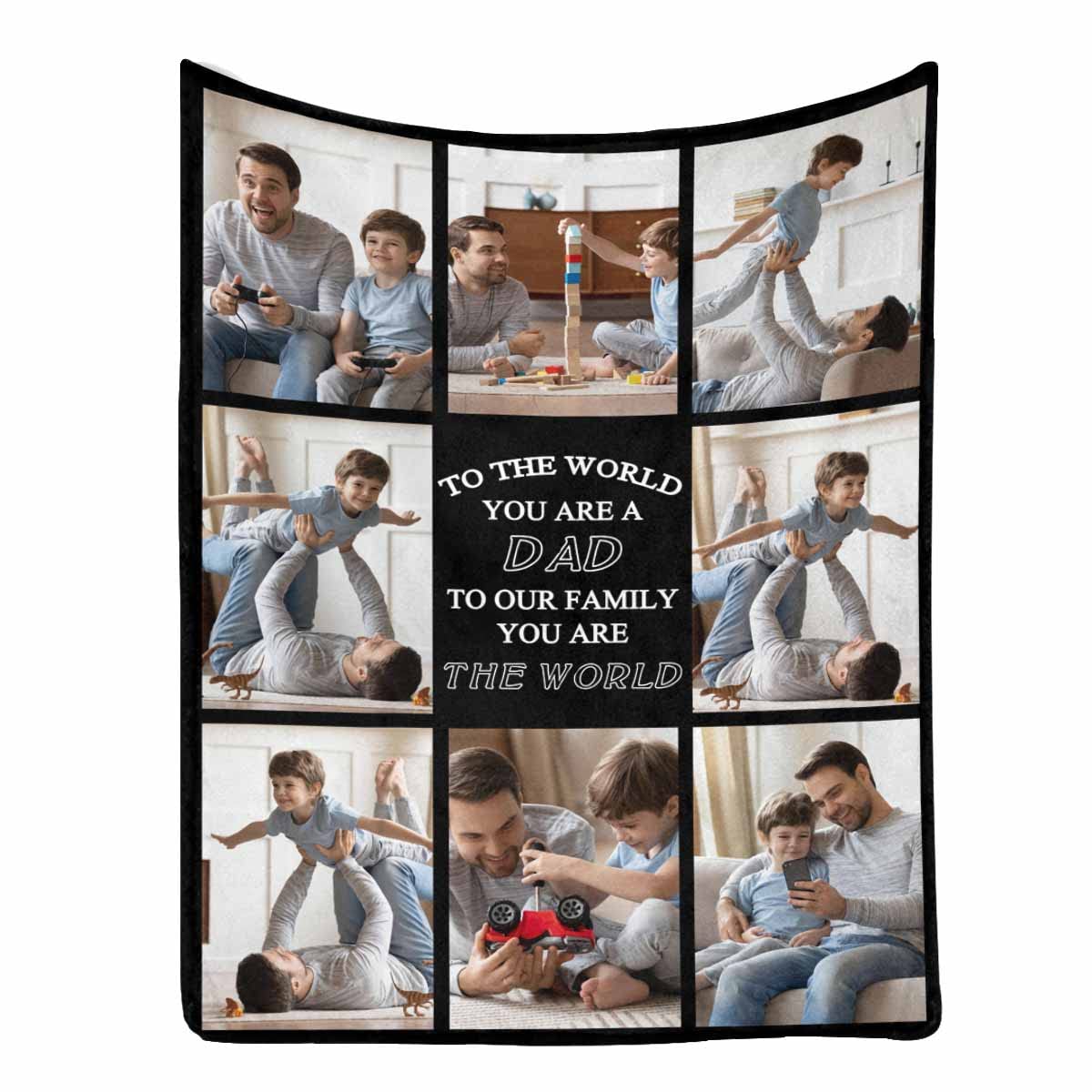 MyPupSocks Personalized Dad Blanket Gift - Custom Father's Day Present from Daughter, Son or Wife - 70x80 Inch Soft Throw Blanket for Dad - Perfect for Father's Day, Birthday & Anniversary Gifts - Cozy Home Decor for Living Room, Bedroom or Office