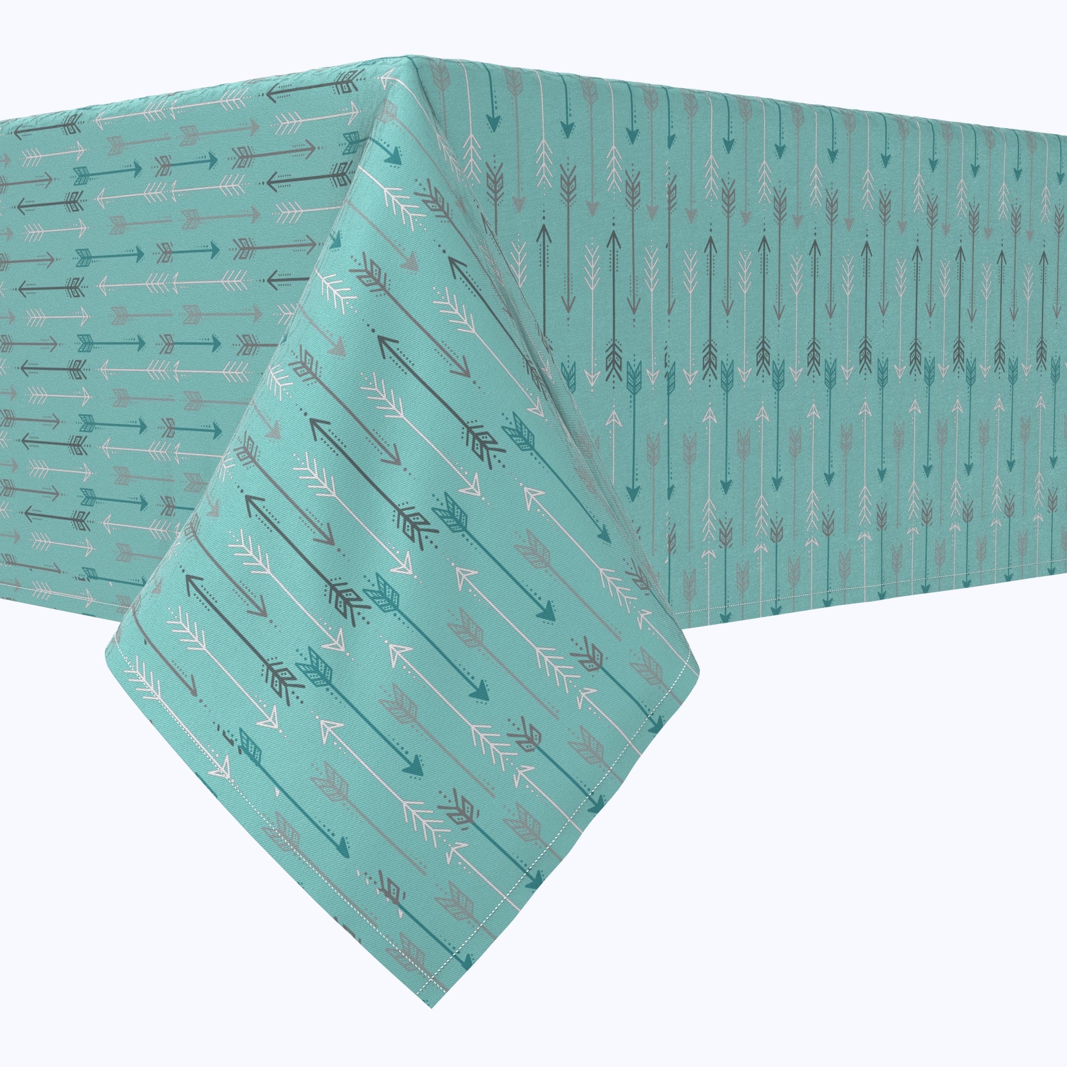 Premium Teal Tablecloth with Elegant Arrow Design - Perfect for Weddings, Parties, and Home Decor