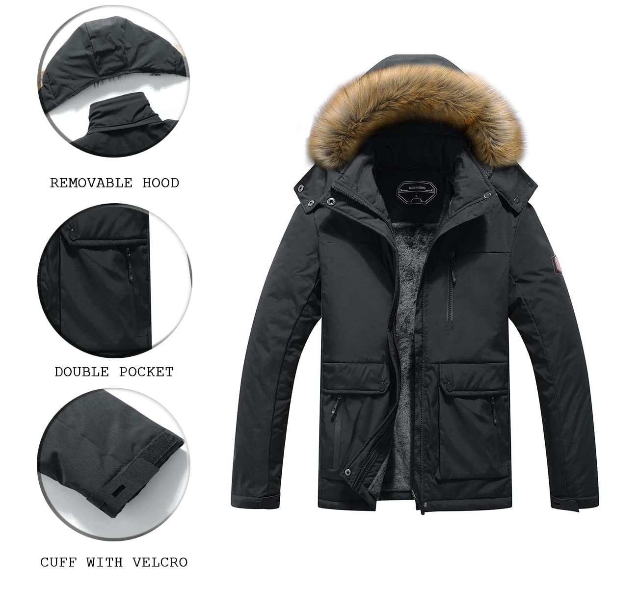 MOERDENG Women's Waterproof Ski Jacket - Winter Warm Hooded Snow Coat with Windproof Design for Skiing & Snowboarding - Perfect for Mountain Adventures & Outdoor Winter Sports