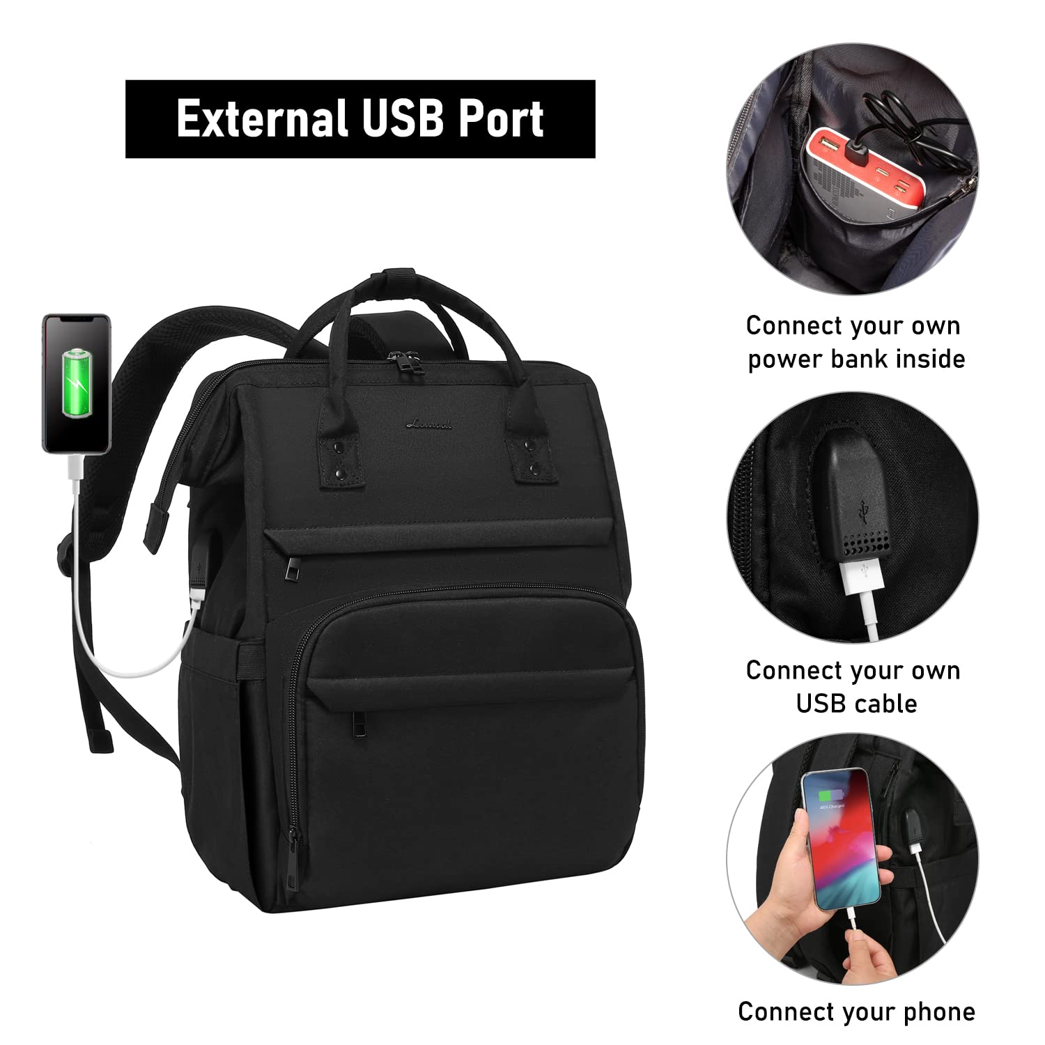 LOVEVOOK Waterproof Laptop Backpack 15.6-17 Inch for Women - College, Travel & Work