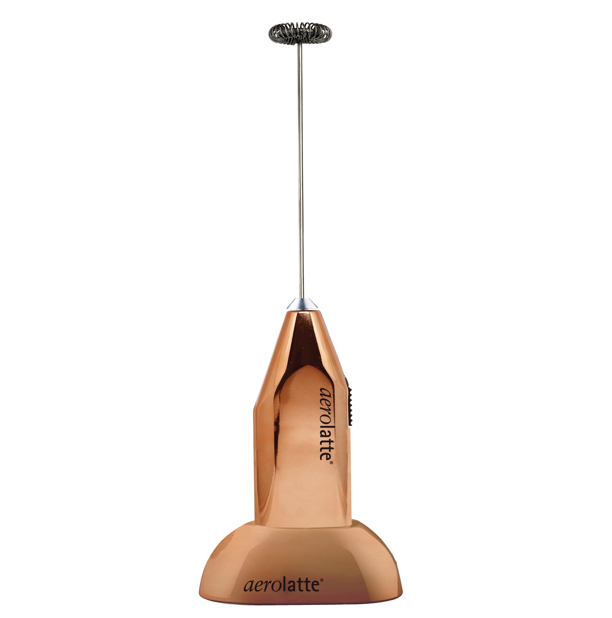 Original Aerolatte Milk Frother with Counter Stand - Steam-Free Handheld Frother for Coffee, Latte & Hot Chocolate - Perfect for Home Baristas & Coffee Lovers (Copper Finish)