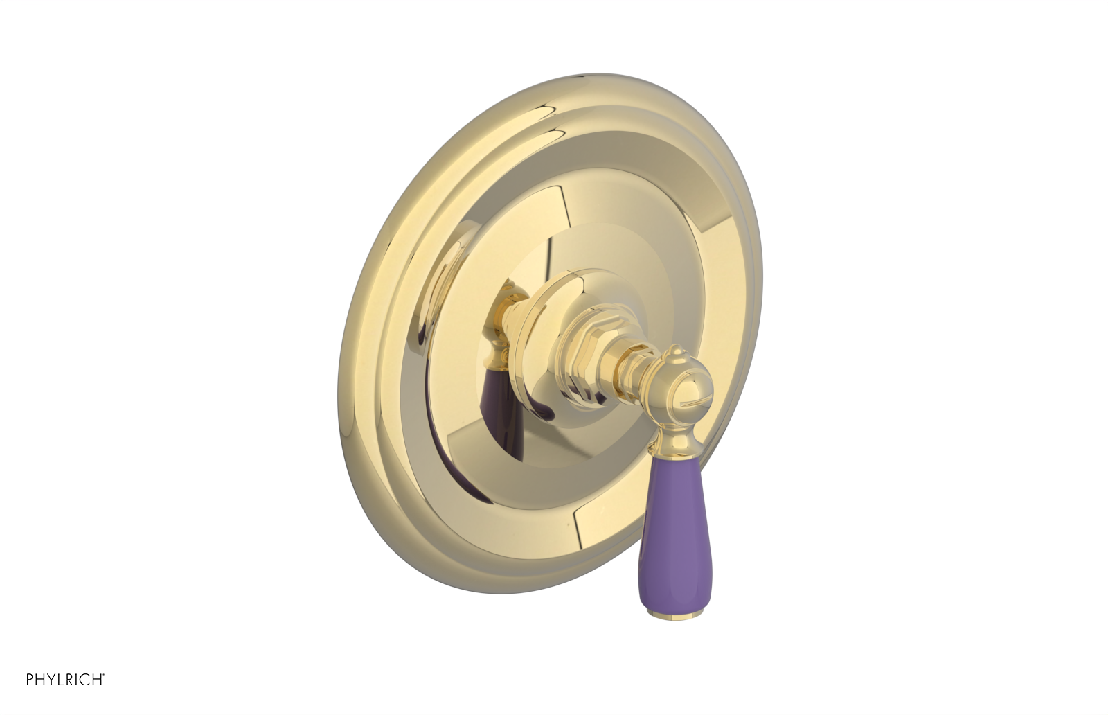 Jamestown Thermostatic Shower Trim Kit - Modern Lever Handle with Purple Accents (Model 4-735) for Bathroom Renovation & Luxury Spa Experience