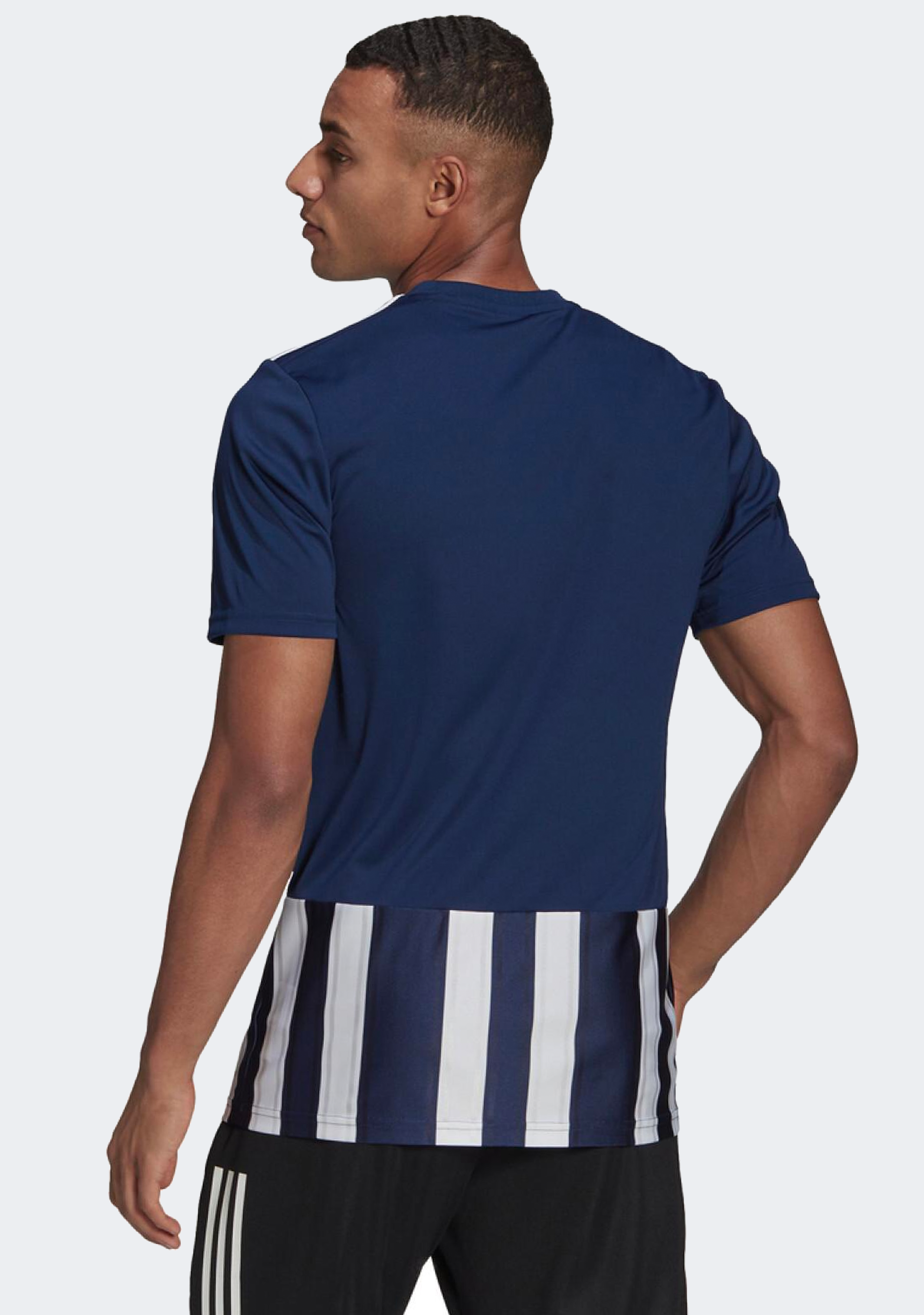 Adidas Men's Striped 21 Jersey - Navy/White - Breathable Performance Soccer Jersey for Training & Matches