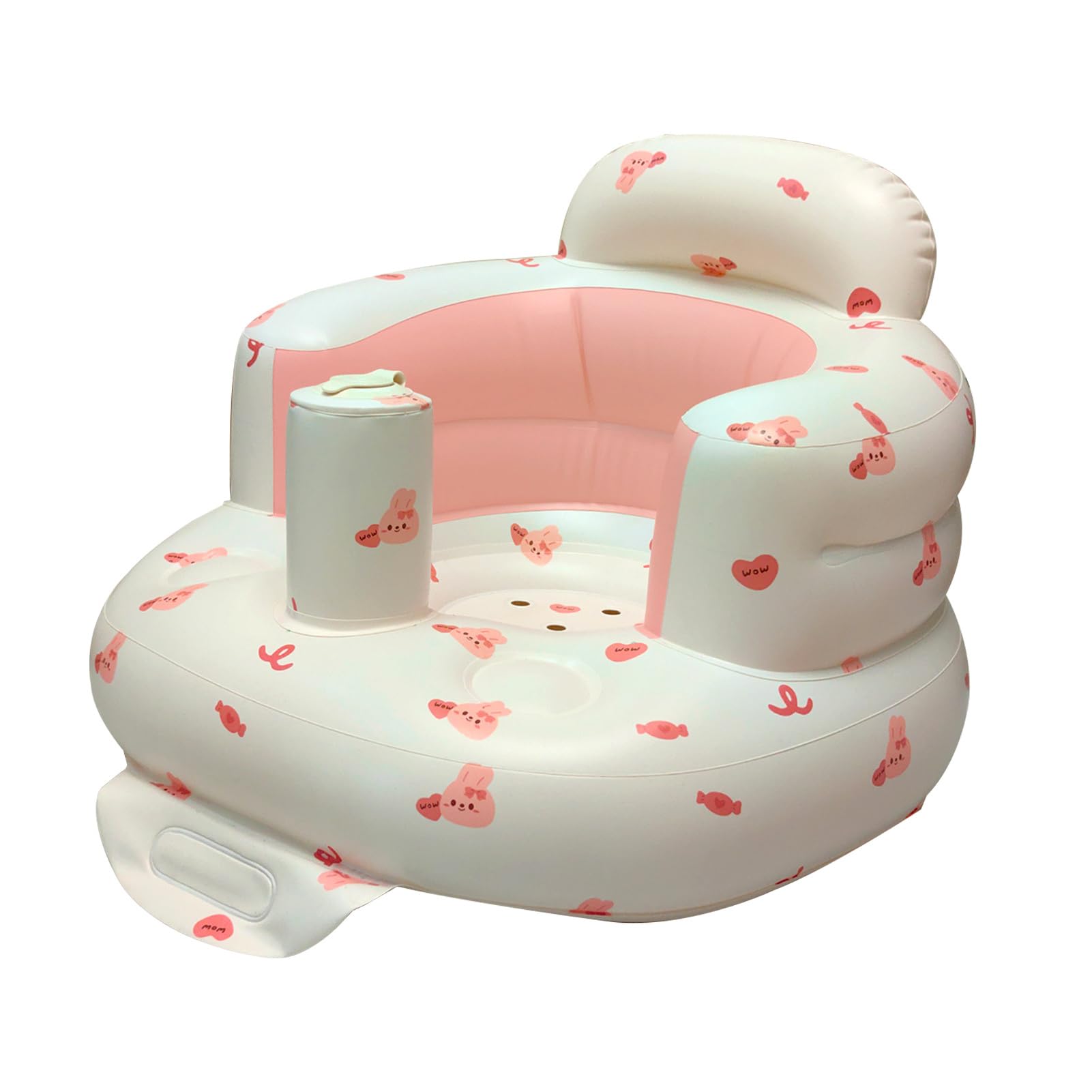 Inflatable Baby Chair with Cute Rabbit Design - Portable Air Chair for Infants 3+ Months, Sit-Up Support & Floor Seat for Toddlers | Perfect for Indoor Play, Beach, Picnics & Travel