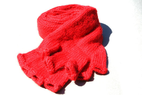 Alpaca Hand Knitted Long Fingerless Gloves for Women - Soft Coral Winter Gloves - Perfect for Typing, Driving & Cold Weather Fashion