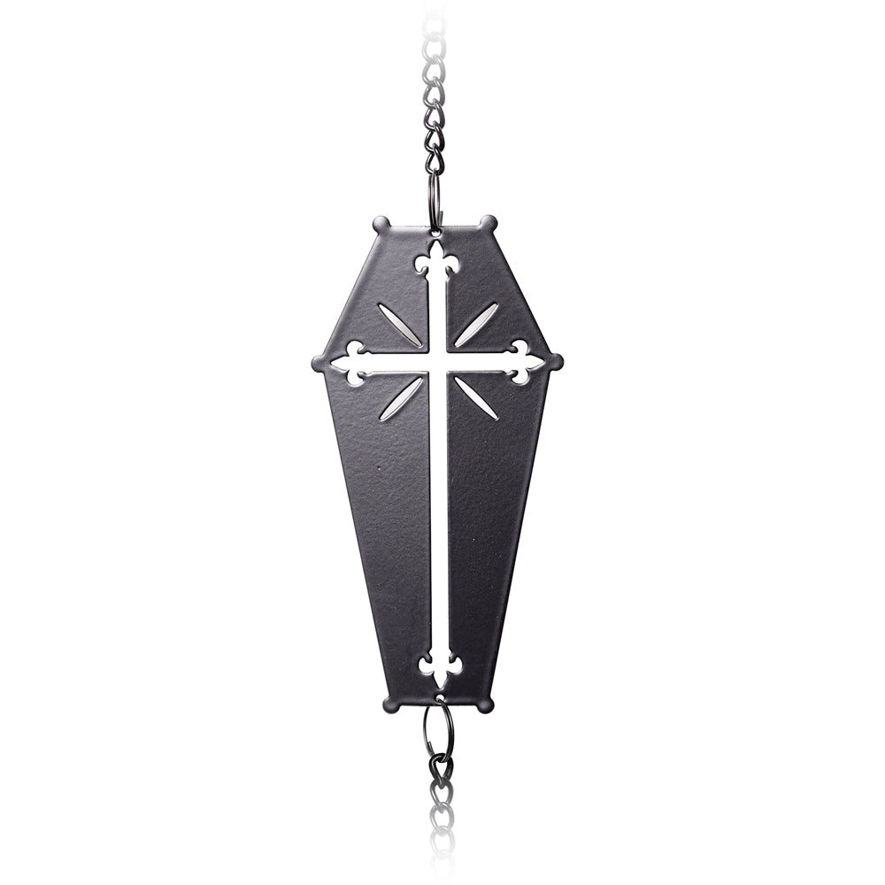 Gothic Coffin with Cross Hanging Decoration - Halloween, Home Decor, Gothic Style Jewelry Organizer for Necklaces & Rings