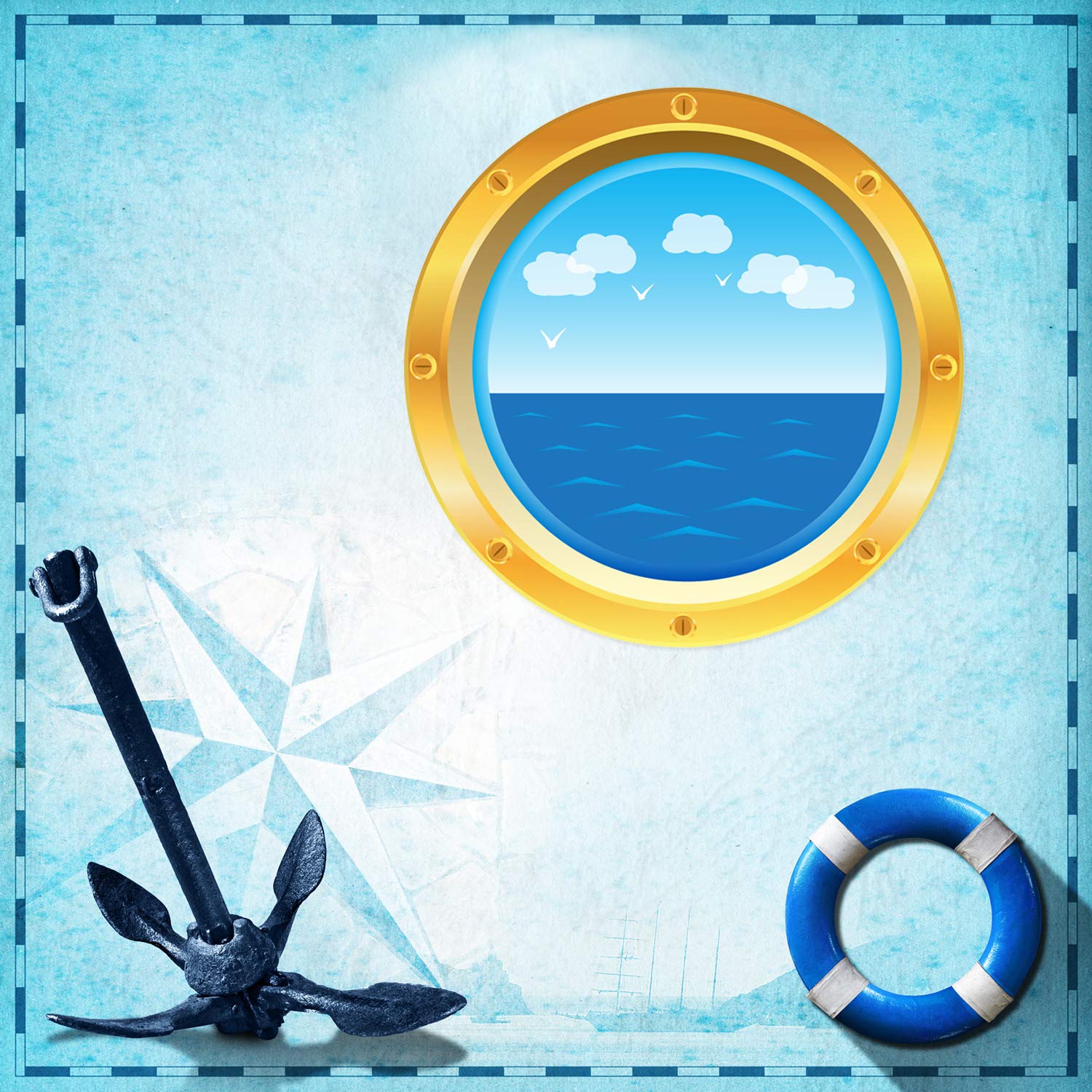 Outus Cruise Ship Porthole Stickers - Nautical Wall & Window Decals for Cruise Themed Parties, Birthday Decor, Carnival & Room Decorations | Perfect for Cruise Cabin, Kids Bedroom & Nautical Events