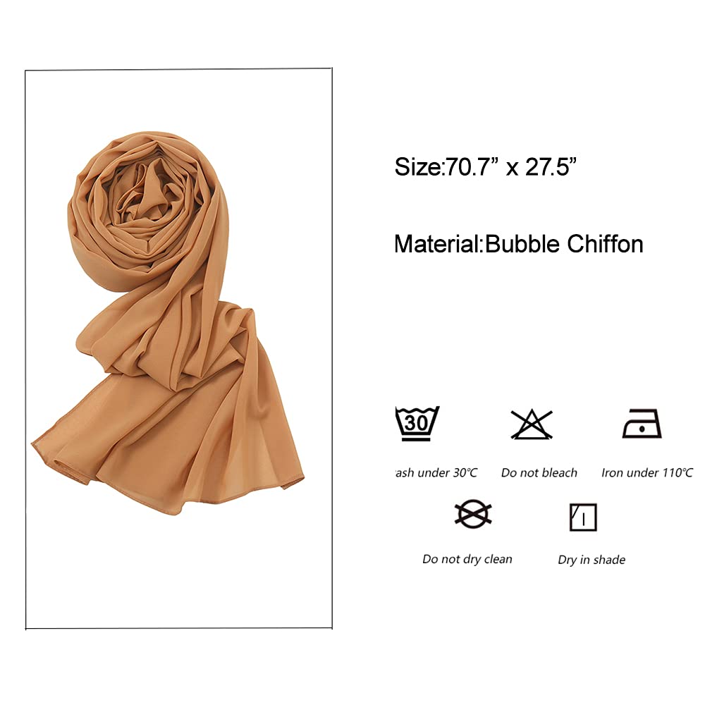 Yeieeo Chiffon Head Wraps for Women - Fashion Scarf Hijab for Daily Wear