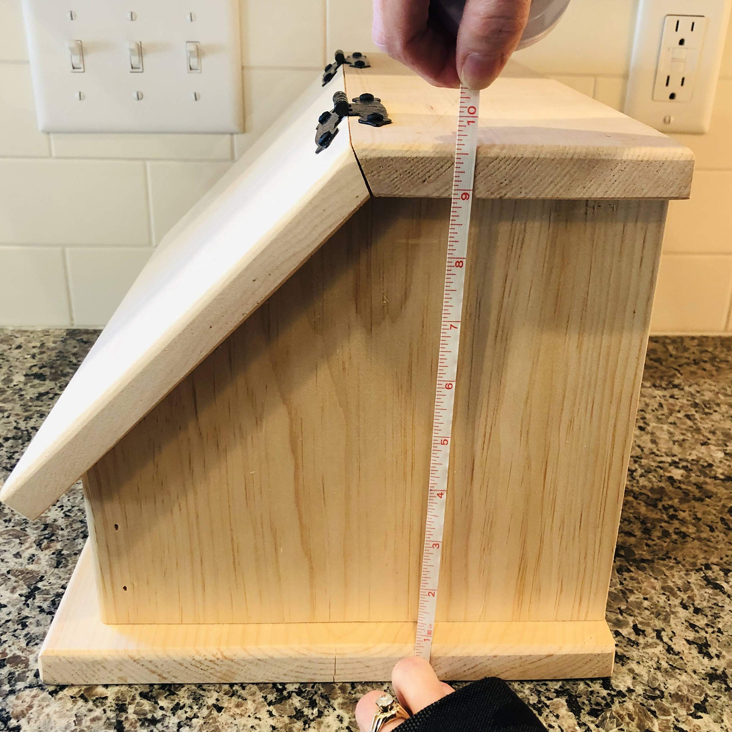 Handmade Wood Bread Box - Farmhouse Kitchen Storage Organizer for Bread, Snacks & Dry Food | Amish Crafted in USA | Perfect for Countertop Organization & Rustic Home Decor