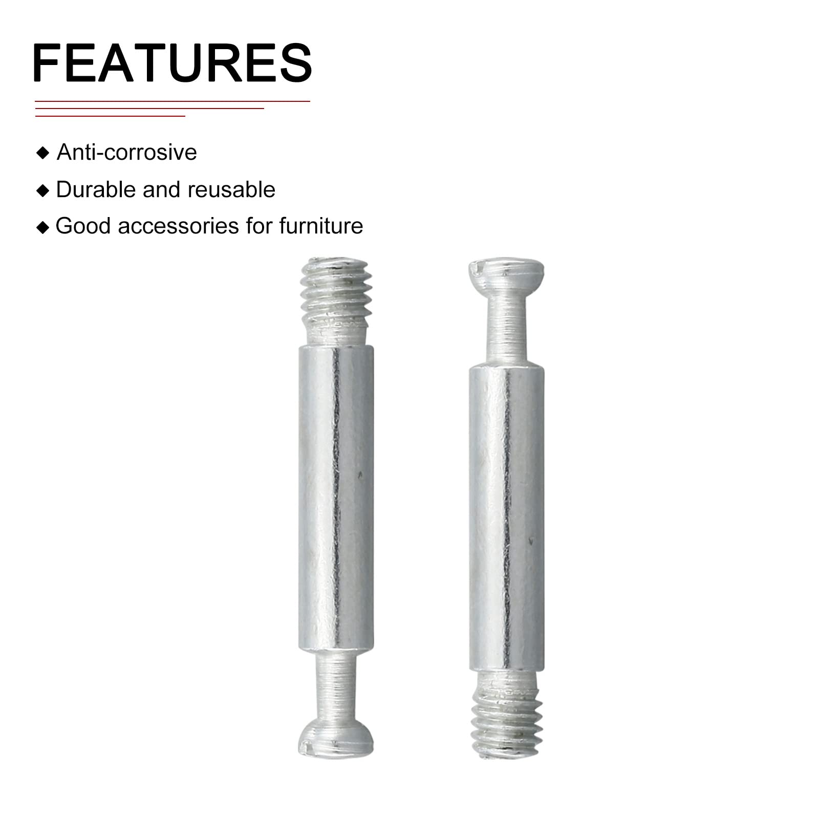 3-in-1 Furniture Connecting Kit (15x12mm DxH) - 10 Set - Heavy Duty Cam Lock Fittings for Wooden Wardrobe, Table, Bookshelf Assembly - Perfect for DIY Home Furniture Projects