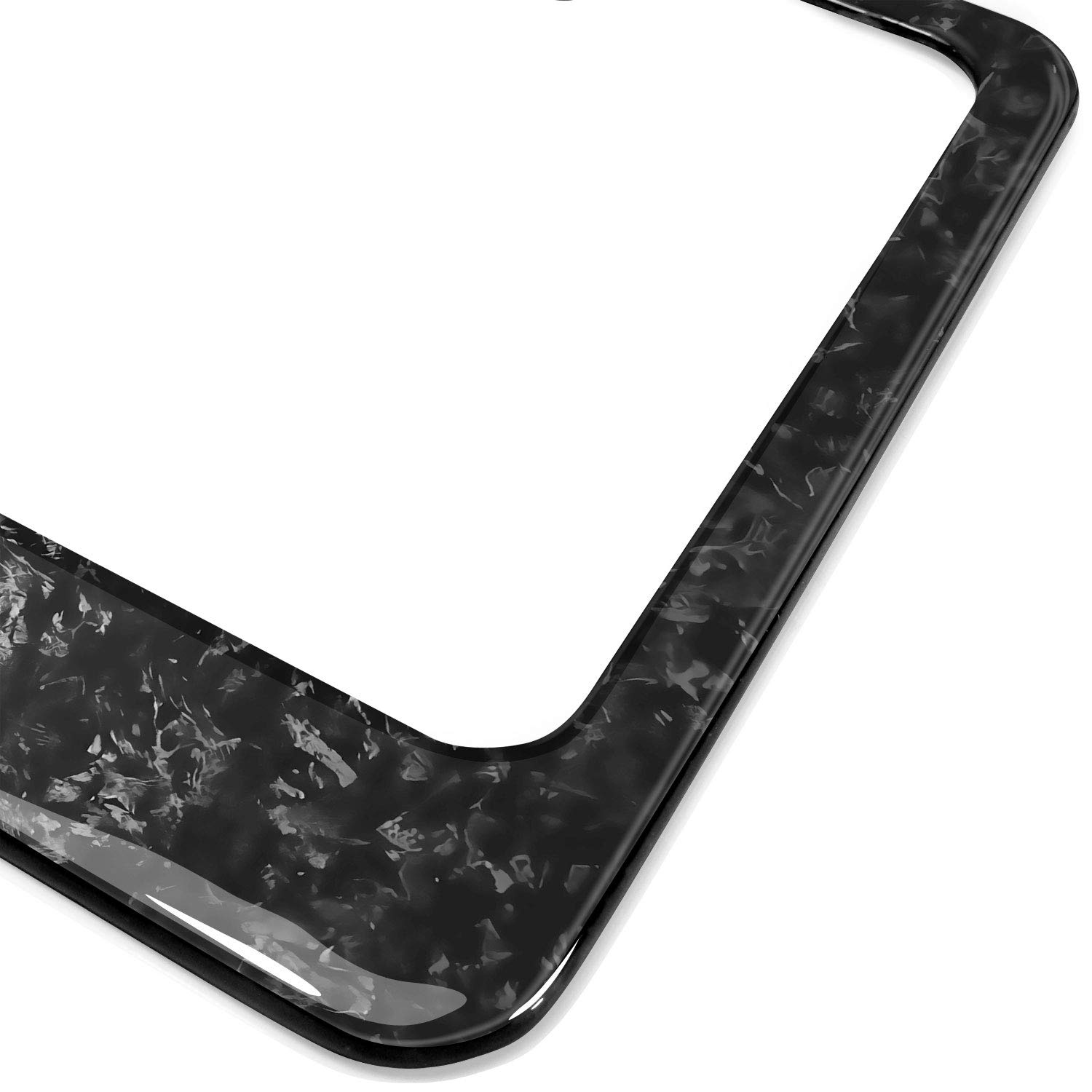 GMC Logo Real Black Forged Composite Carbon Fiber License Plate Frame - Durable 50 States Legal Car Accessory for Trucks & SUVs - Perfect for Road Trips & Custom Vehicle Styling