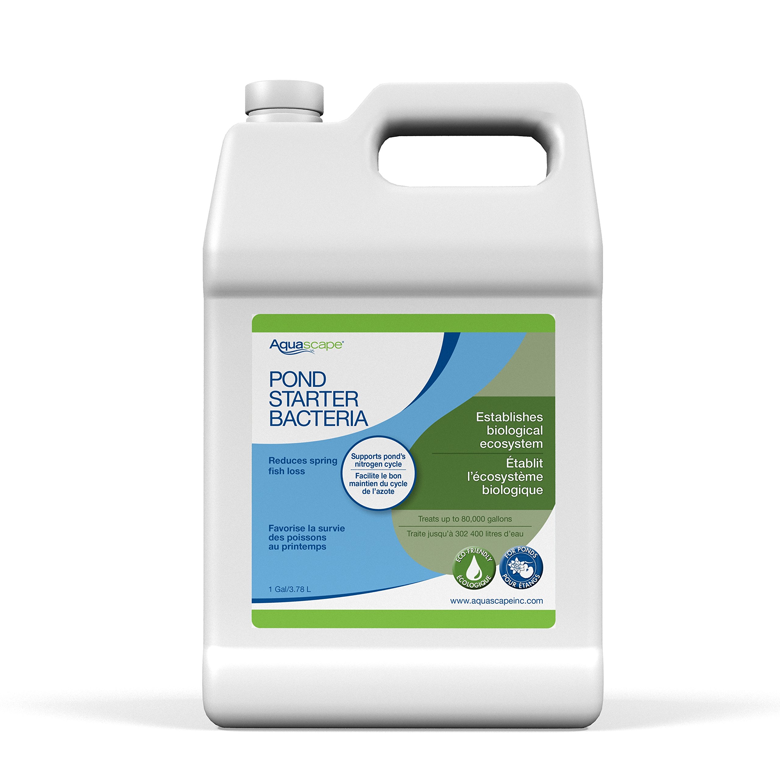 Aquascape 96008 Pond Starter Bacteria Water Treatment for Ponds, Water Features, and Fountains - 1-Gallon Solution for Clean and Healthy Water