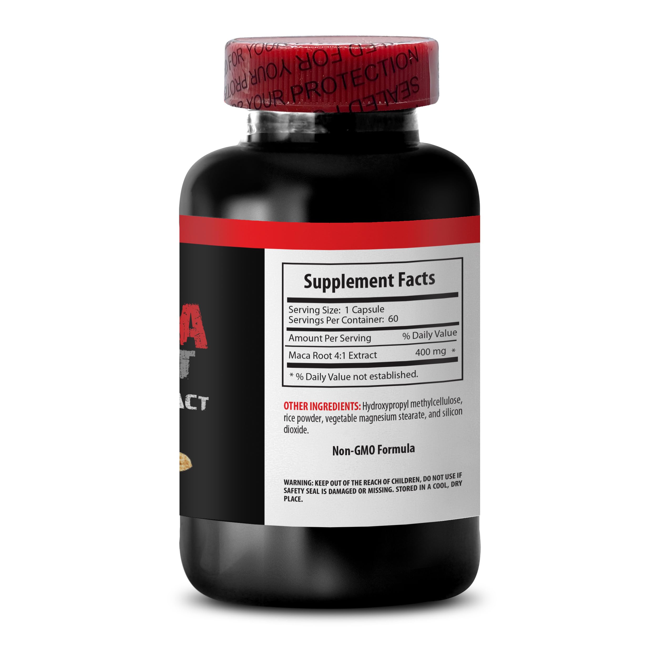 Premium Maca Root Supplement 1600mg - 4:1 Extract for Energy & Male Enhancement - Natural Maca Root Capsules for Men, Sexual Performance Pills, Stamina Booster - Perfect for Workout Recovery & Intimate Moments (60 Capsules)