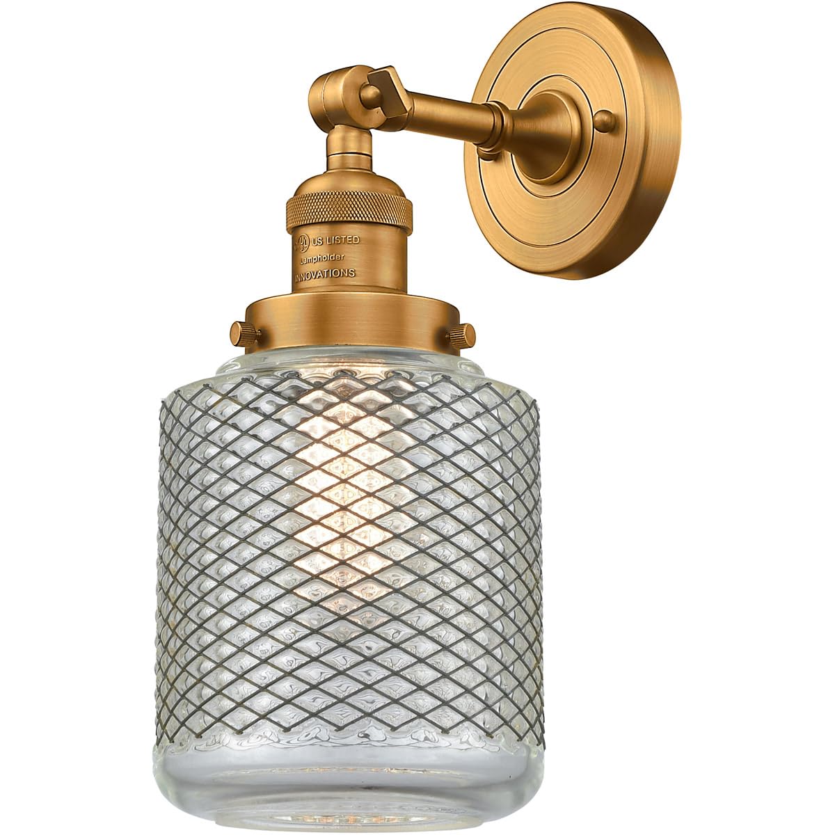 Innovations 201F-BB-G262-LED Brushed Brass Semi-Flush Mount Ceiling Light Fixture - Perfect for Bedroom, Living Room, and Hallway Lighting