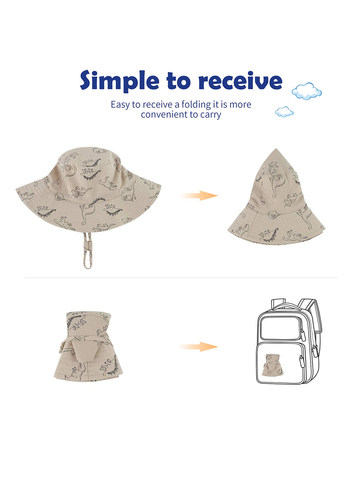 UPF 50+ Baby Sun Hat for Toddlers - Wide Brim Bucket Hat for Boys & Girls - Summer Beach Hat for Outdoor Play, Swimming & Park Adventures