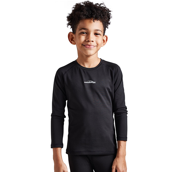 Boys & Girls Black Thermal Compression Shirt - Long Sleeve Base Layer for Cold Weather - CH001 - Perfect for Winter Sports, Running, and Outdoor Activities