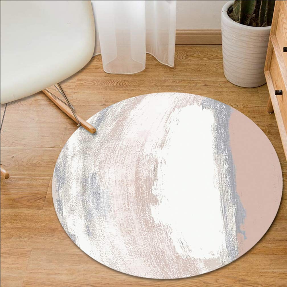 MOXIC Modern Abstract Round Area Rug 2.5' X 2.5' - Soft Non-Slip Washable Carpet for Living Room, Bedroom, Nursery & Bathroom - Kids Play Mat, Nordic Home Decor, Circular Floor Runner - Perfect for Playtime, Relaxation & Stylish Interior Design