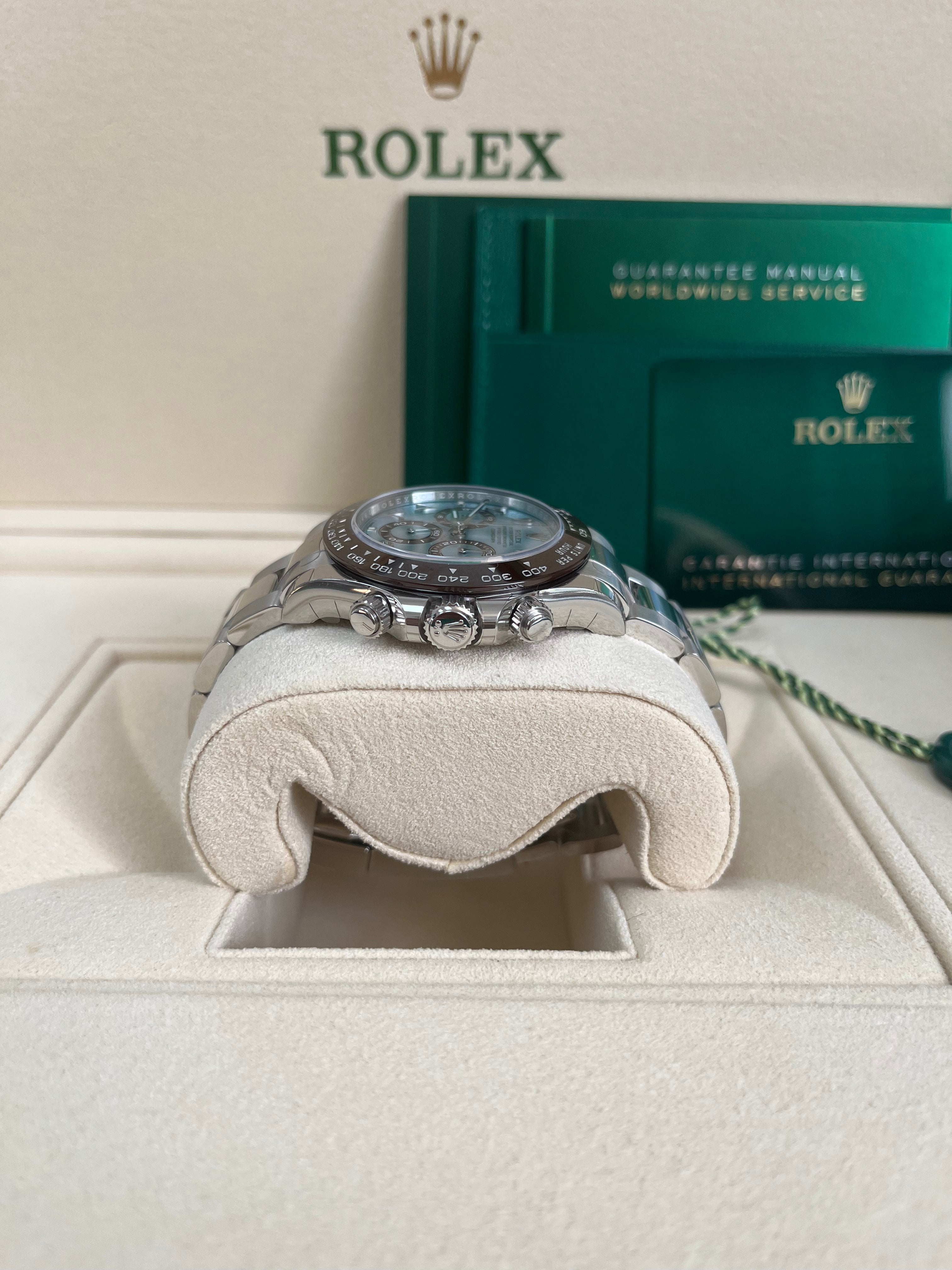Rolex Daytona Platinum Watch with Ceramic Bezel & Arabic Dial - Model 116506 | Luxury Men's Chronograph for Business, Sports & Special Occasions