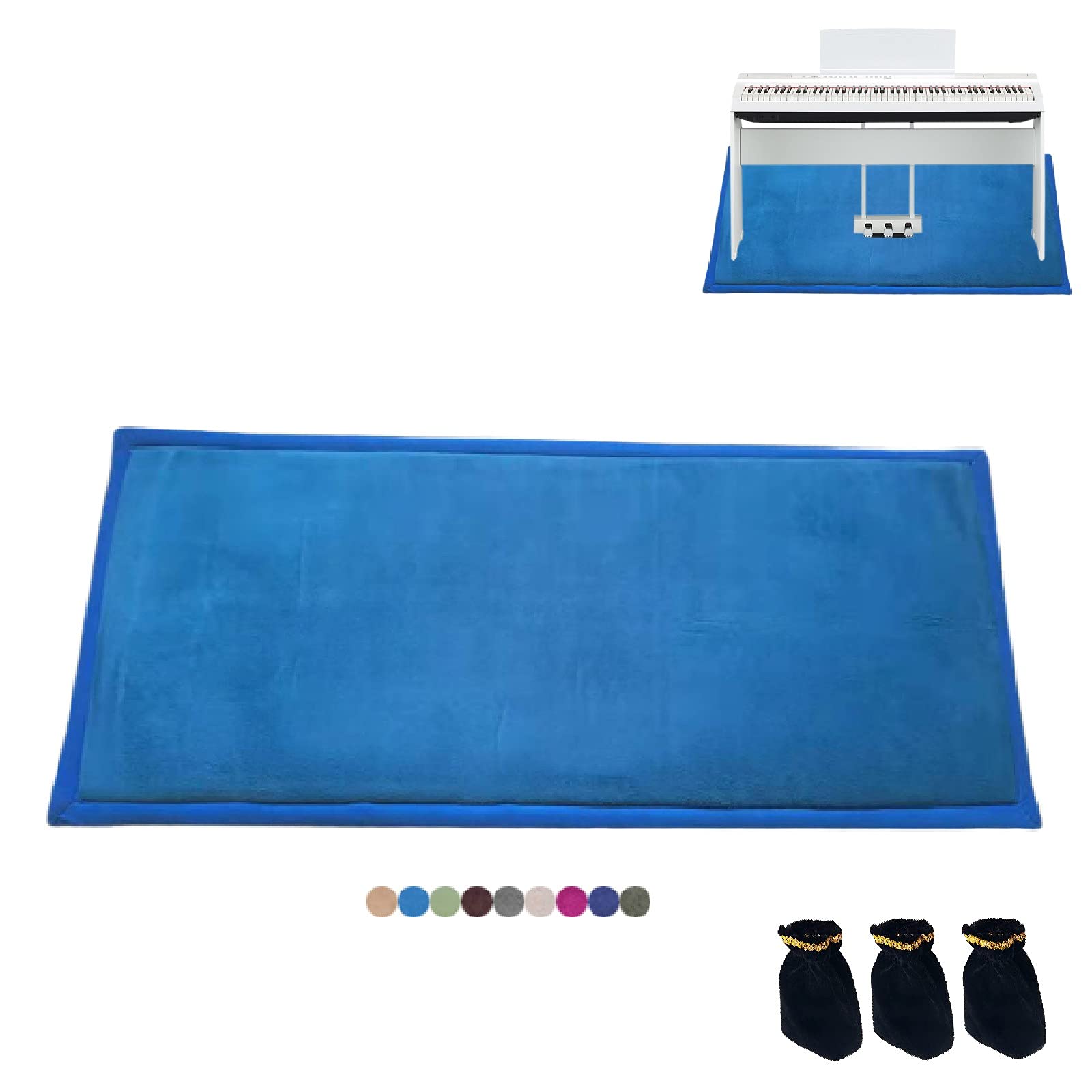 Premium Soundproof Piano Rug - Noise Reducing Carpet with 3 Pedal Covers | Acoustic Dampening Floor Mat for Piano Protection & Home Sound Absorption | Perfect for Music Rooms, Studios & Apartments