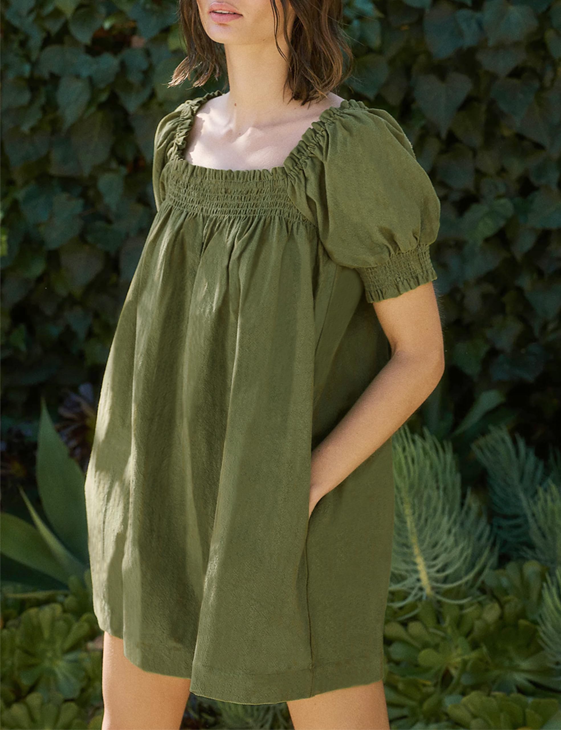 Women's Summer Mini Dress - A-Line Beach Sundress with Pockets | Casual Loose Flowy Dress for Vacation, Pool Party & Outdoor Activities