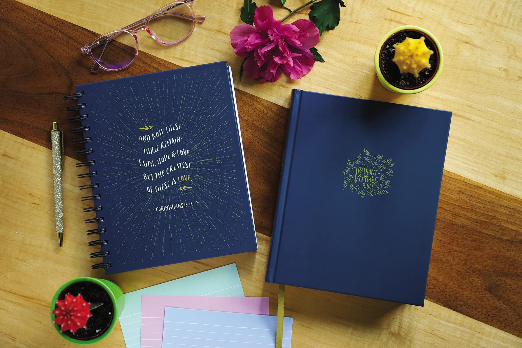 NIV Radiant Virtues Bible: Hardcover Red Letter Comfort Print with Journal Gift Set - Inspirational Christian Bible Study for Faith, Hope & Love - Perfect for Devotional Reading, Bible Study Groups & Spiritual Gifts