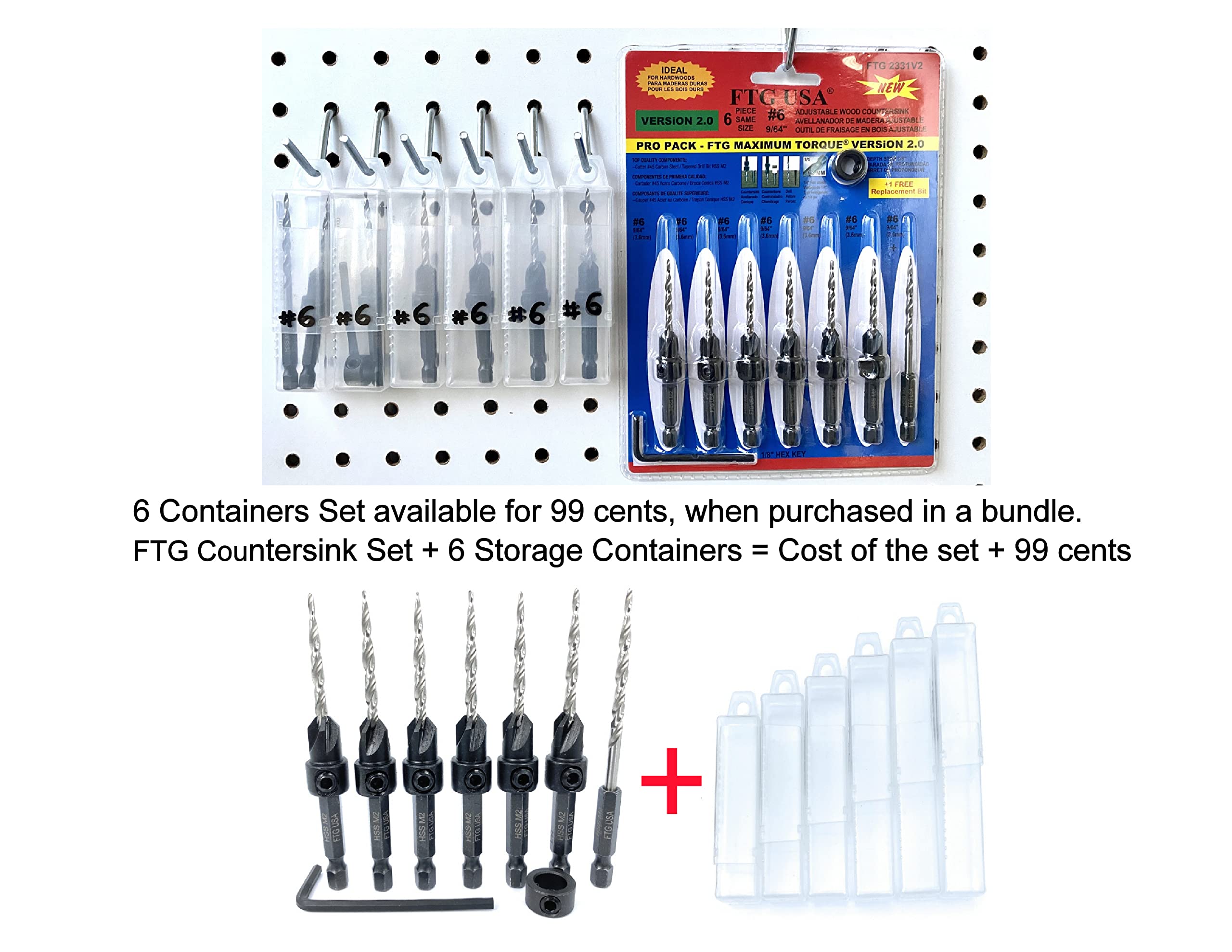 6-Piece Countersink Drill Bit Set - #6 (9/64