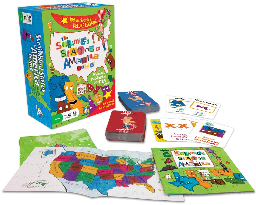 Gamewright The Scrambled States of America Board Game - Fun Geography Learning Game for Kids & Families - Perfect for Classroom, Homeschool & Family Game Night