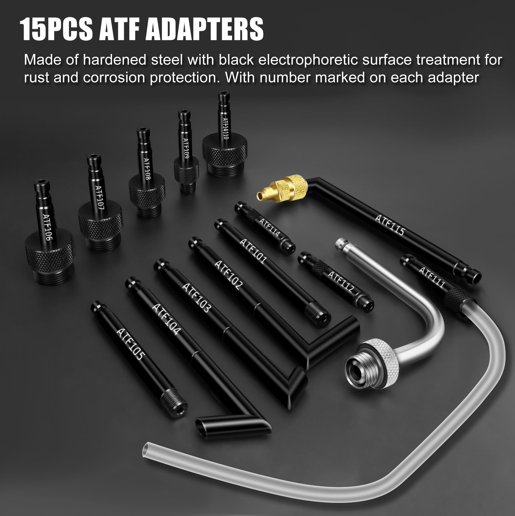 JIFETOR 10L Pneumatic Transmission Fluid Pump Extractor & Dispenser Kit - 15PCS ATF Adapters & 3PCS 1M Hose for Gear Oil Transfer - Ideal for Garage, Auto Shop & DIY Car Maintenance (ATF Fill & Evacuator Tool Set)
