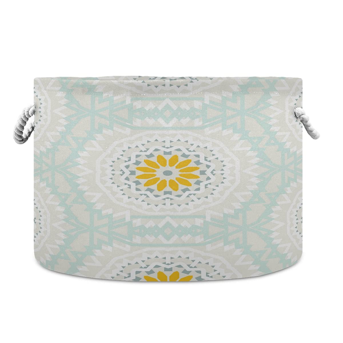 Xigua Large Storage Basket - Cotton Rope Laundry Hamper with Bohemian Floral Design for Baby Clothes, Blankets & Toys | Perfect for Nursery, Bedroom & Bathroom Organization