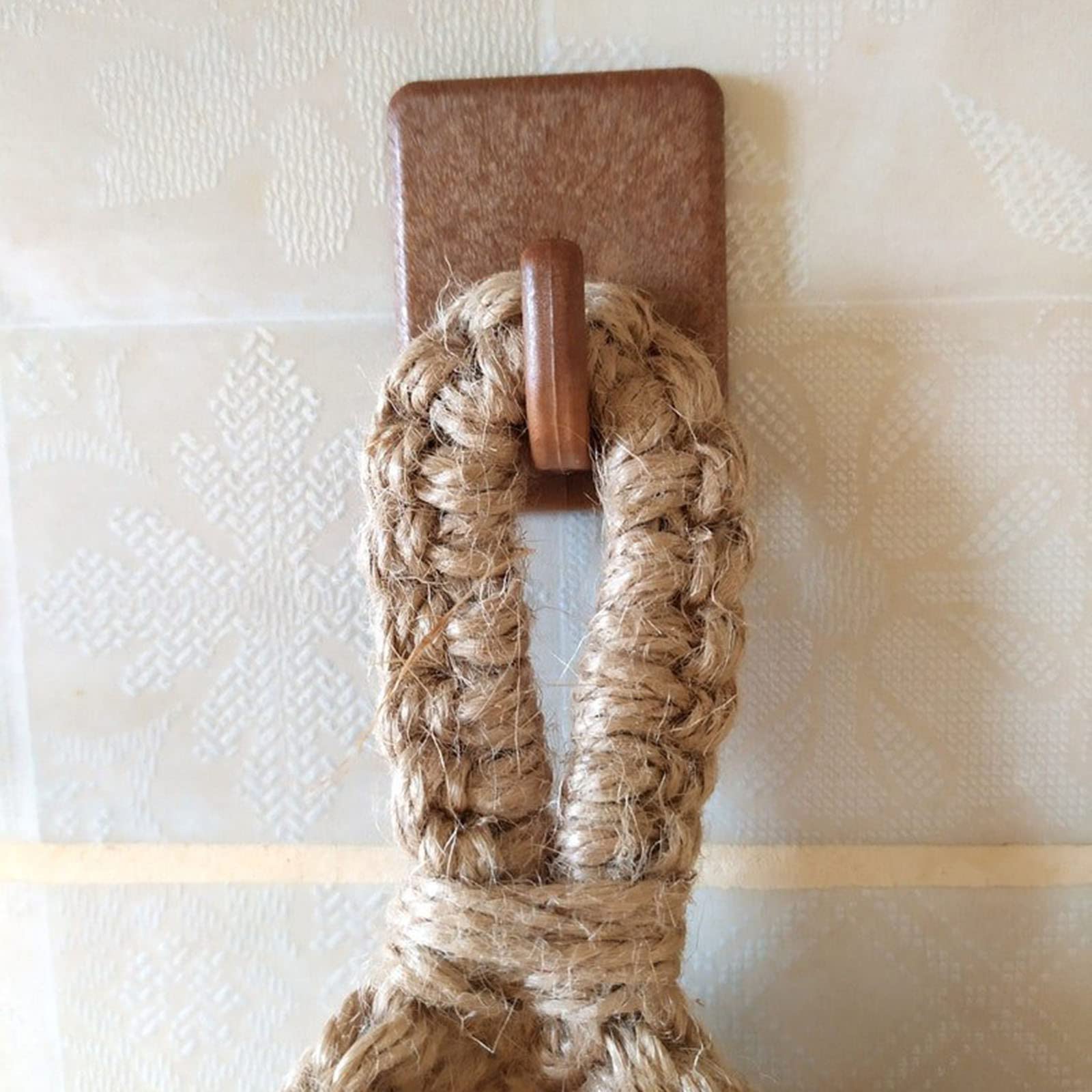 Bohemian Handwoven Jute Hanging Wall Basket - Eco-Friendly Teardrop Fruit & Vegetable Storage Organizer (18×31 CM) - Perfect for Kitchen, Pantry, and Farmhouse Decor