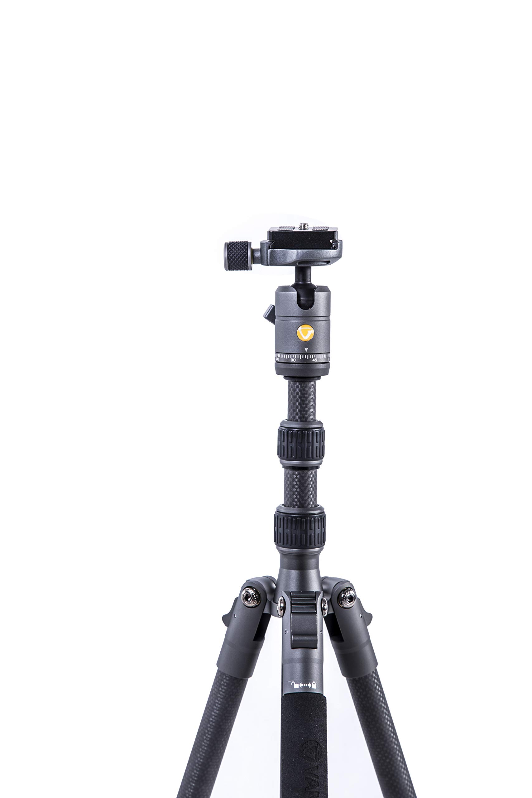 Vanguard VEO3GO204CB Carbon Fiber Travel Tripod - Compact & Lightweight with Ball Head, Monopod, Smartphone Holder & Bluetooth Remote for Photography, Vlogging & Outdoor Adventures