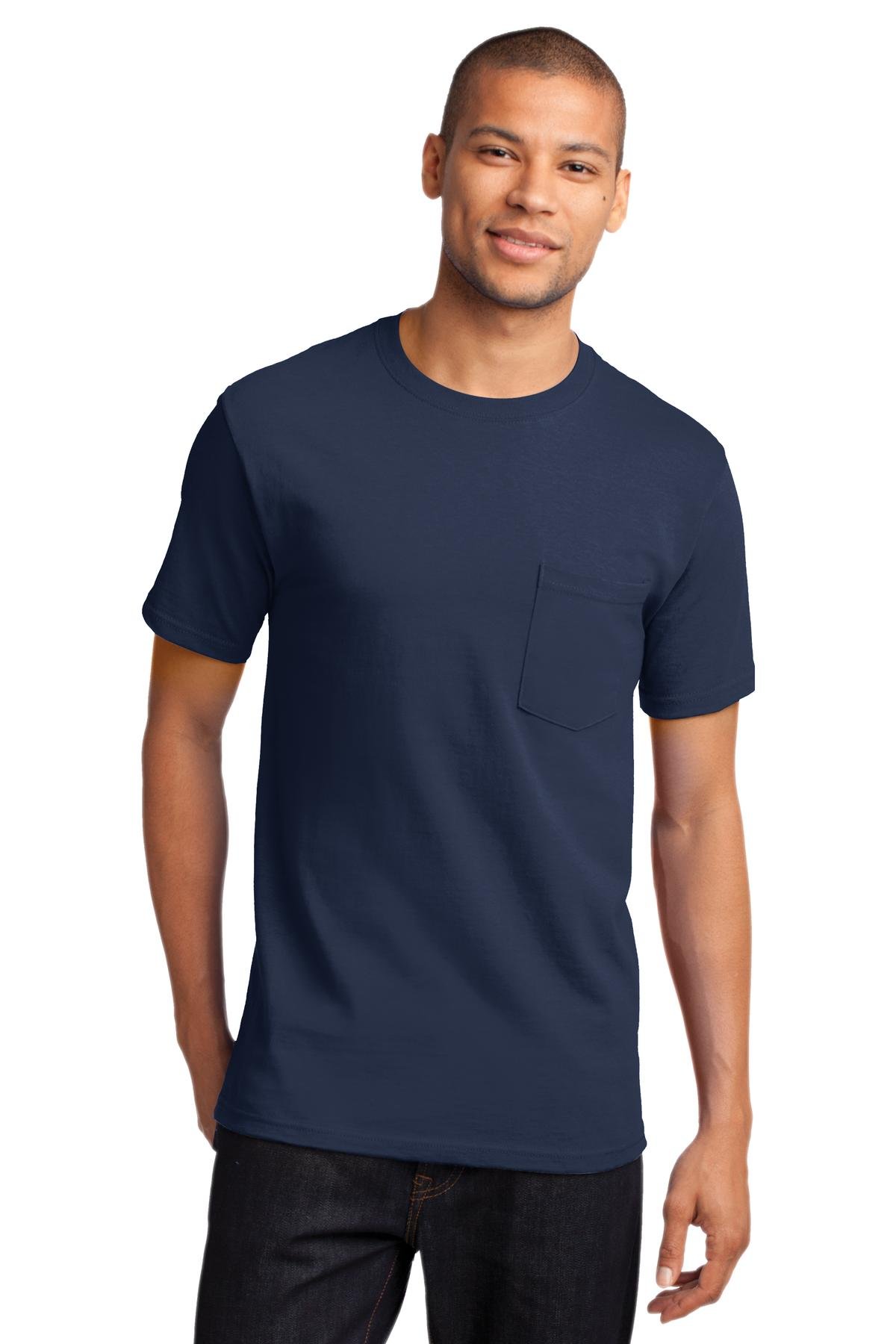 Port & Company Men's Tall Essential Pocket T-Shirt - Comfortable Cotton Crewneck Tee for Work, Casual Wear & Everyday Use