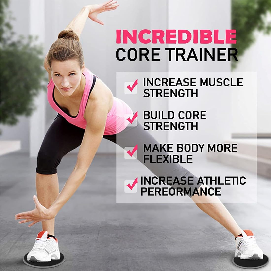 DDKY 1 Pair Core Sliders for Home & Gym Workouts - Double Sided Fitness Sliding Discs for Ab Exercises, Yoga, Pilates & Full Body Training - Perfect for Hardwood Floors & Carpet Use