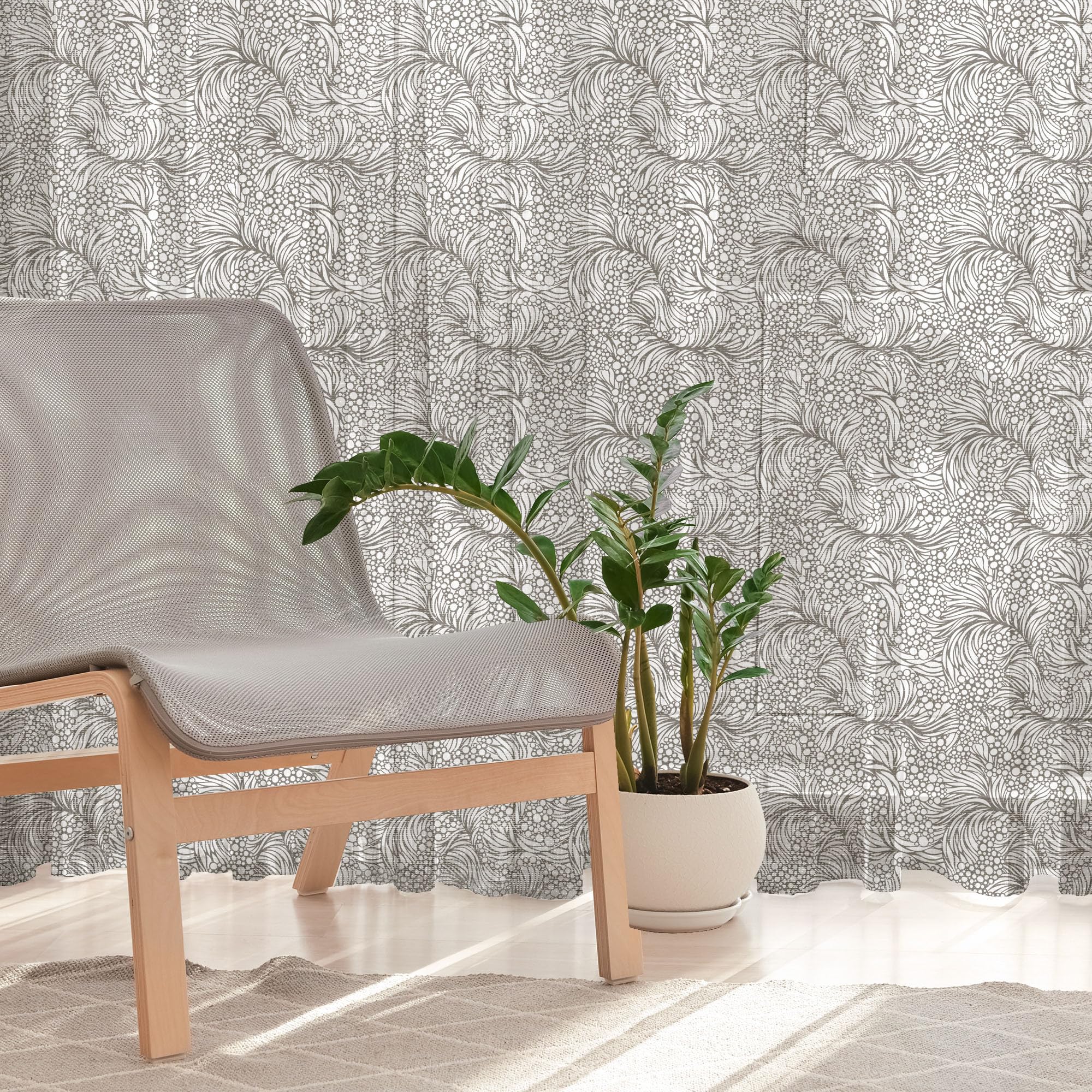 Ambesonne Black and White Tulle Curtains - Abstract Ocean Waves & Bubble Design, Sheer Window Drapes with Rod Pocket, 108