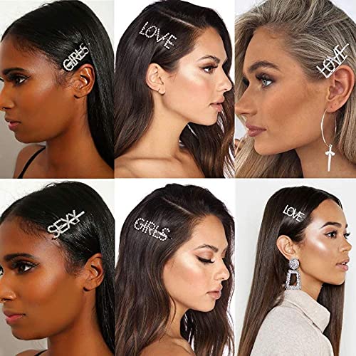 FAMEZA 10 Pack Crystal Letter Hair Clips - Rhinestone Bling Hairpins for Women, Luxury Hair Accessories with Sparkling Letters (A-Z), Perfect for Parties, Weddings, Prom and Everyday Glam