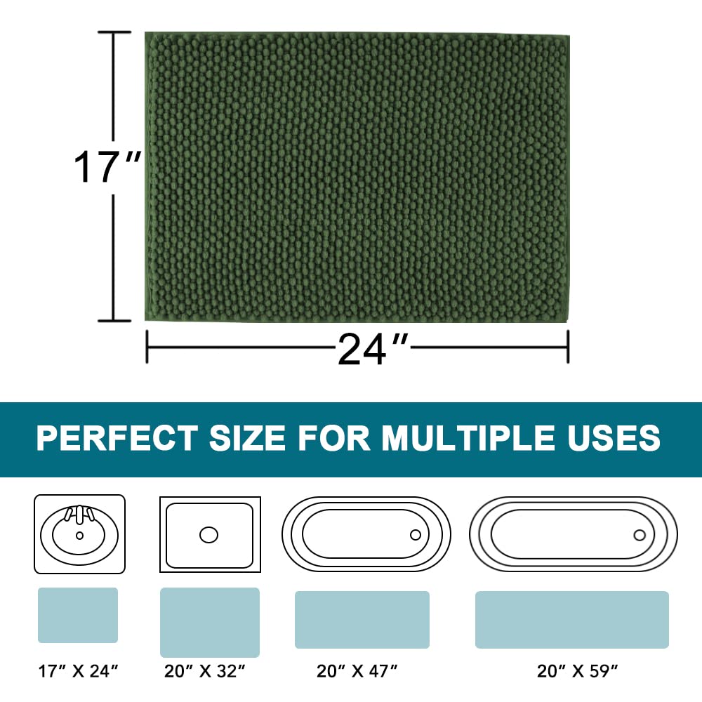 Non-Slip Chenille Bath Mat - 17x24