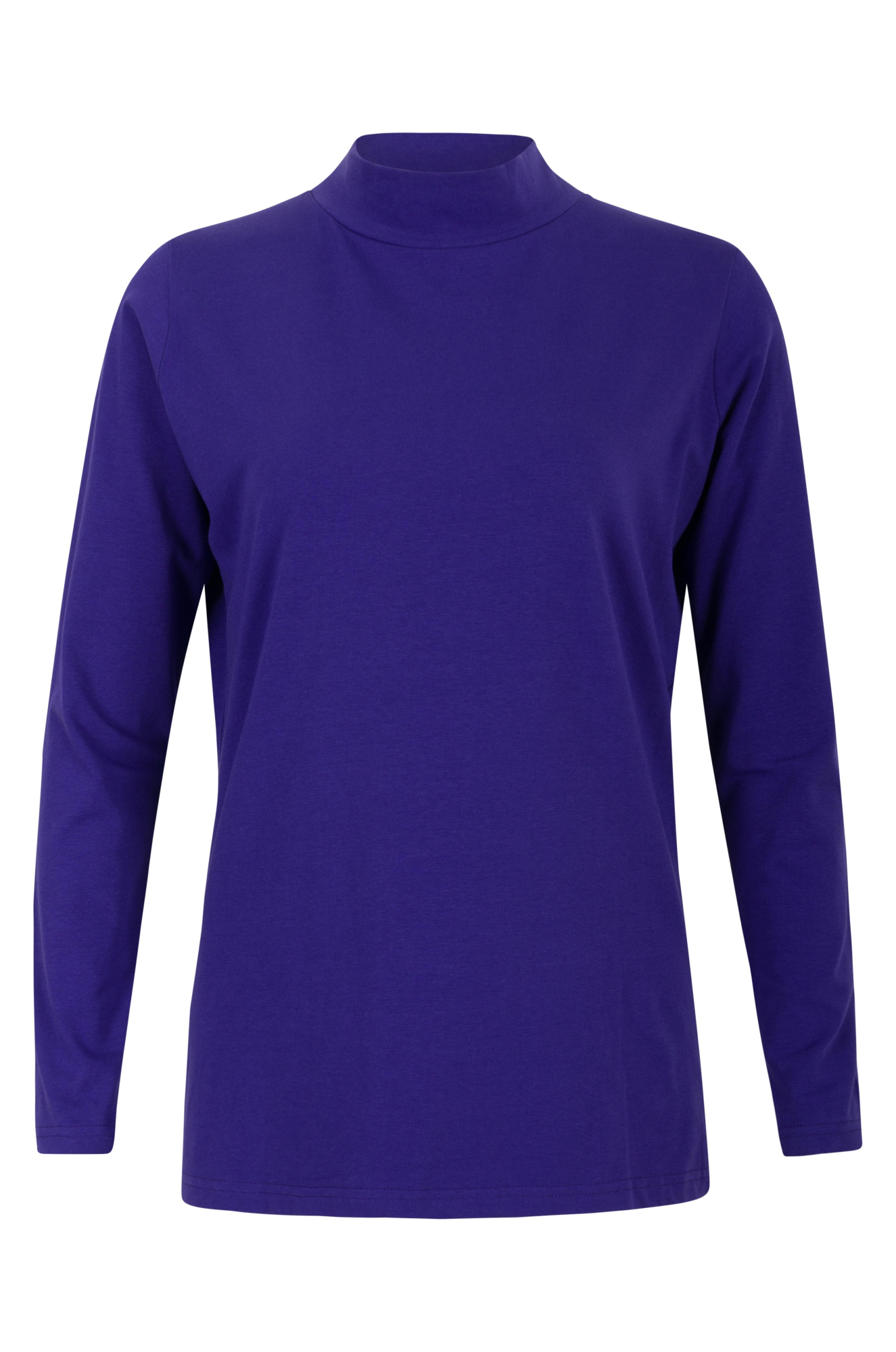 Soft Cotton Elastane Turtle Neck Top for Women - Stretchy Comfort Fit Long Sleeve Shirt in Purple (6553BR) | Perfect for Layering, Office Wear & Casual Outfits
