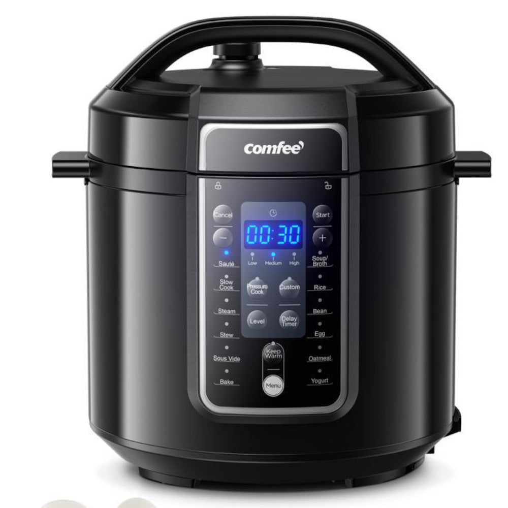 COMFEE CPC60D7ABB 9-in-1 Multi-Function Electric Pressure Cooker with 6-Quart Capacity - Blemished Packaging (Full Warranty Included) - Perfect for Fast Cooking, Meal Prep & Family Dinners