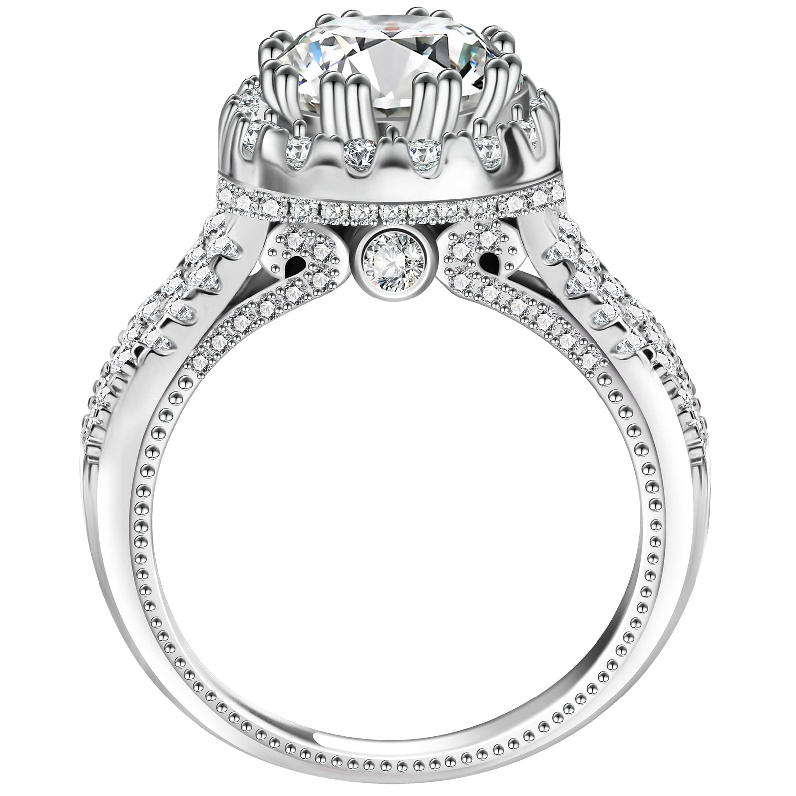 2 Carat Moissanite Engagement Ring for Women - Solitaire Promise Ring in 925 Sterling Silver - Lab Grown Diamond Wedding Band - Perfect Christmas Gift for Mom, Bride & Fiancée - Ideal for Proposals, Anniversaries & Special Occasions