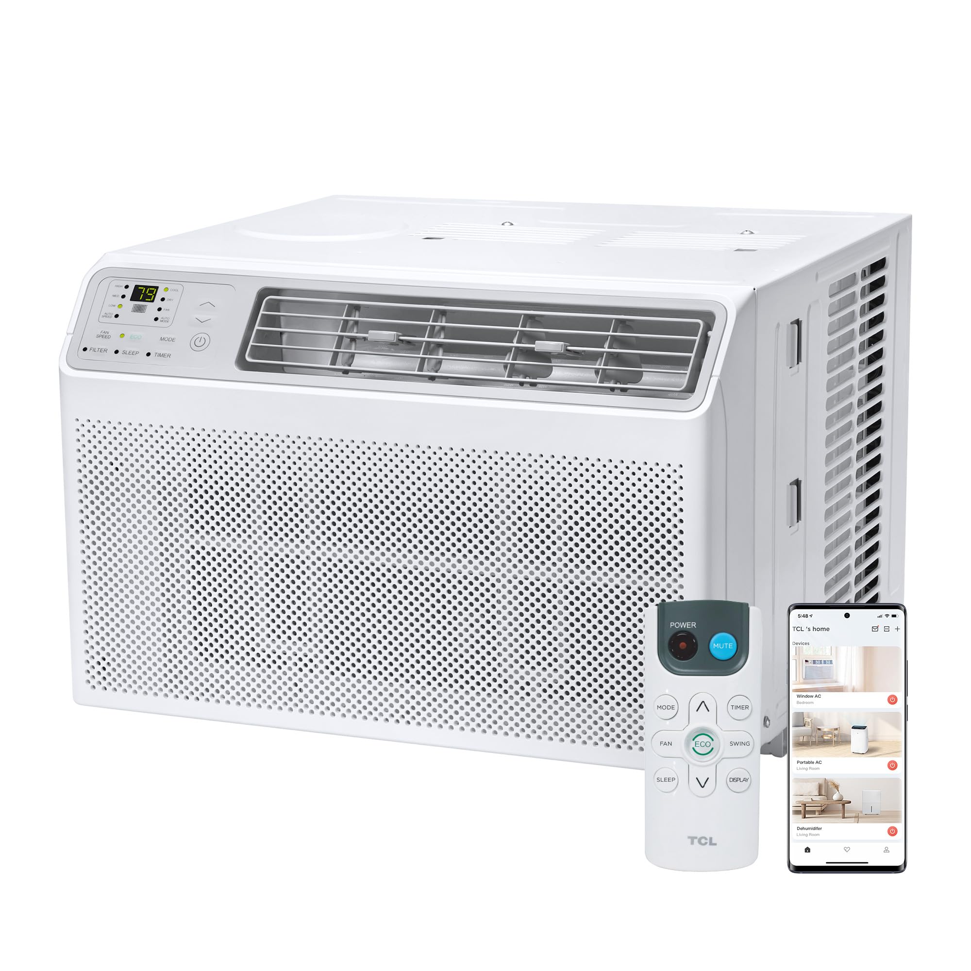TCL 8,000 BTU Smart Window Air Conditioner with WiFi & Remote - Cool & Quiet for Small Rooms (12x12 ft) - Perfect for Bedrooms, Offices & Apartments