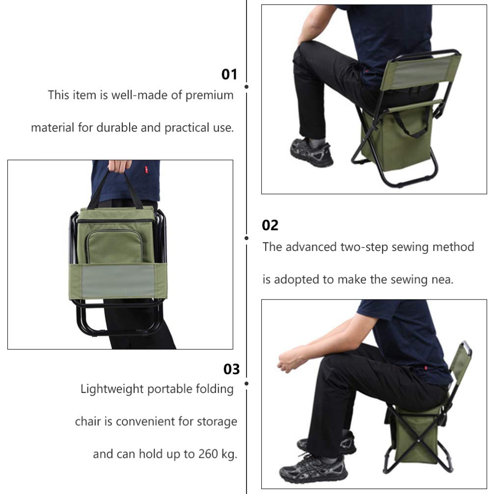BESPORTBLE Portable Folding Camping Chair - Lightweight Outdoor Fishing Beach Chair with Metal Frame, Compact & Durable for Camping, Picnics, Beach, Fishing, and Backyard Relaxation