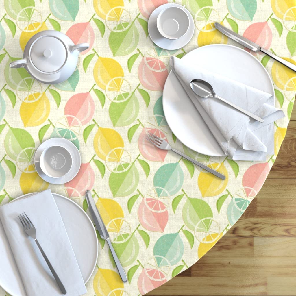 Custom Printed Spoonflower Cotton Sateen Tablecloth - 90