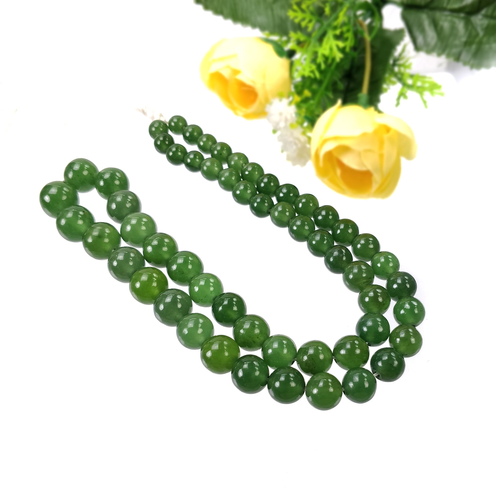 Natural Green Antigorite Serpentine Gemstone Loose Beads - 311.00cts Untreated Serpentine Cabochon - 20 Rondelle Plain Beads for Jewelry Making, DIY Crafts & Healing Crystal Collections