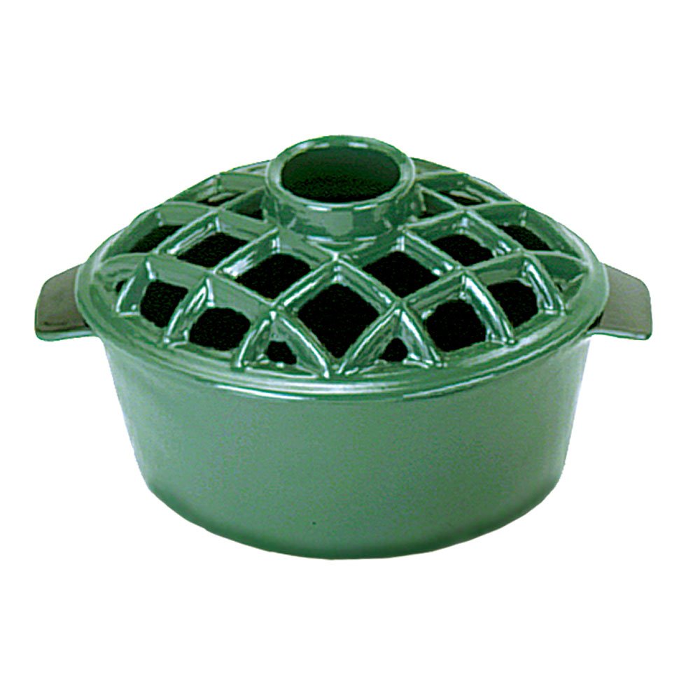 2.2 qt Enamel Woodstove Steamer with Lattice Top - Durable Cast Iron Pot for Cooking, Steaming & Serving - Perfect for Soups, Stews & Holiday Meals