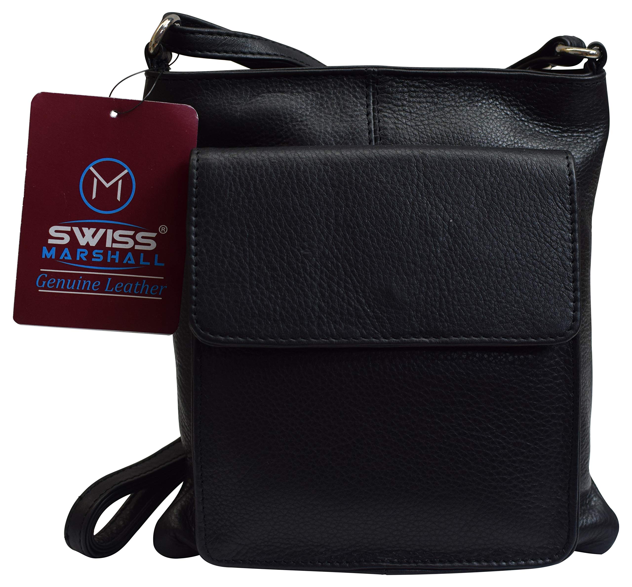 Luxury Genuine Leather Women's Shoulder Bag with Front Pouch Pocket - Elegant Crossbody Purse for Work, Travel & Everyday Use