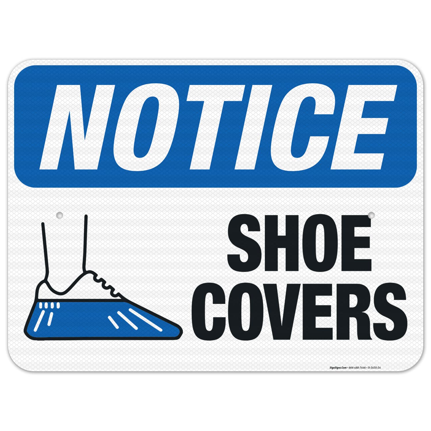 3M EGP Reflective OSHA Shoe Covers Sign - 18x24 Inches, .080 Aluminum, Fade Resistant for Indoor/Outdoor Use - Made in USA | Workplace Safety & Hygiene Compliance