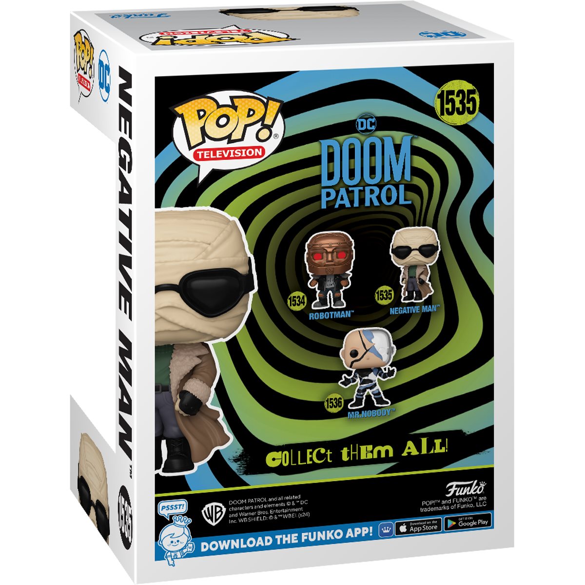Doom Patrol Negative Man Funko Pop! Vinyl Figure #1535 - DC Comics Collectible Action Figure for Display & Gifts